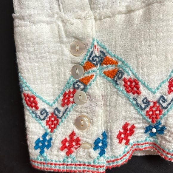 Kyla Seo Button Up Oversized Shirt White/Ivory Boho Chic 100% Cotton Size XS - Picture 7 of 15